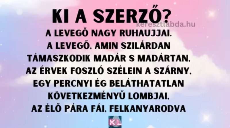 napi irodalom feladat