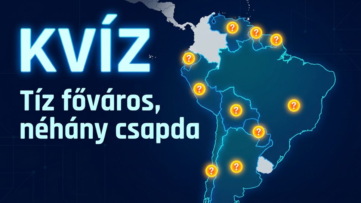 Kvíz: tíz főváros, néhány csapda. Dél amerikai országok térképe kérdőjelekkel.