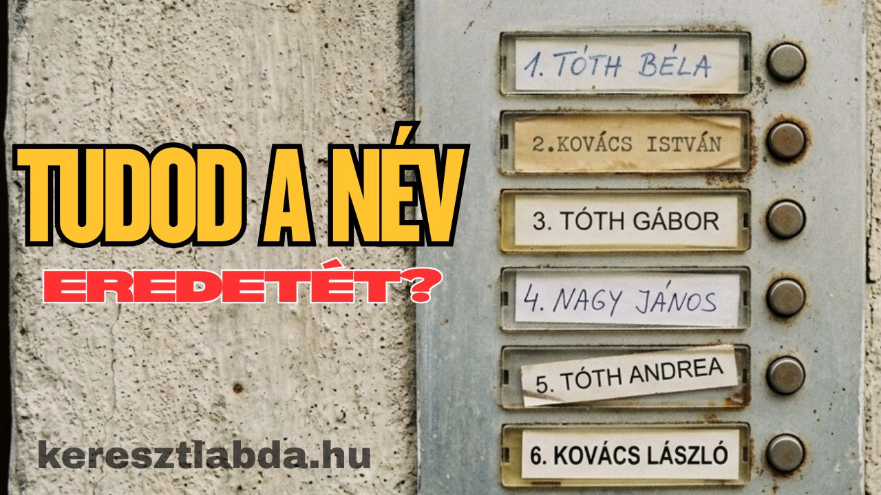 Társasházi kaputelefon három Tóth névtáblával, illusztráció a Tóth név eredetéről szóló napi feladathoz