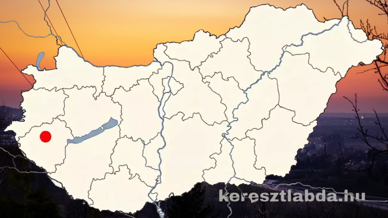 Dunántúli vaktérkép egy piros ponttal, amely egy nagyvárost jelöl
földrajz feladat